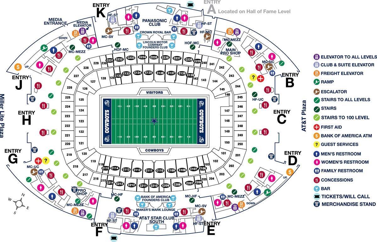 map AT&T stadium