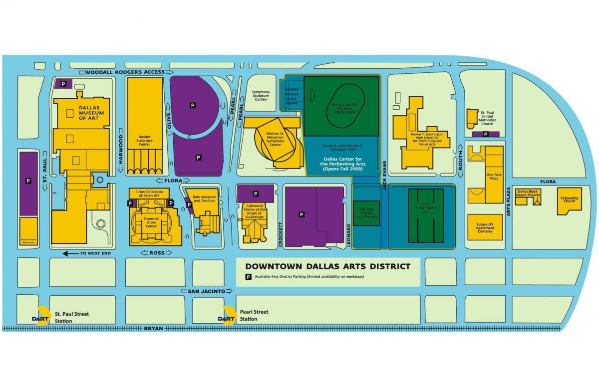 map of Dallas arts district