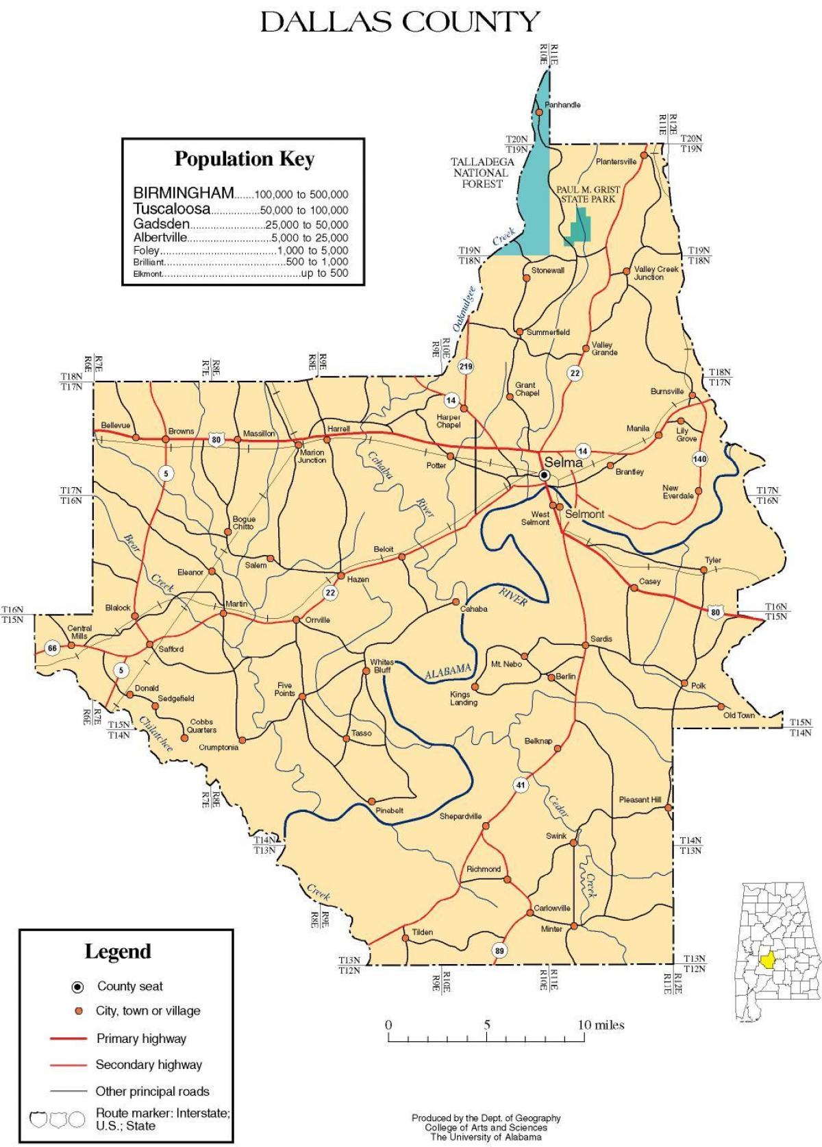 map of Dallas county