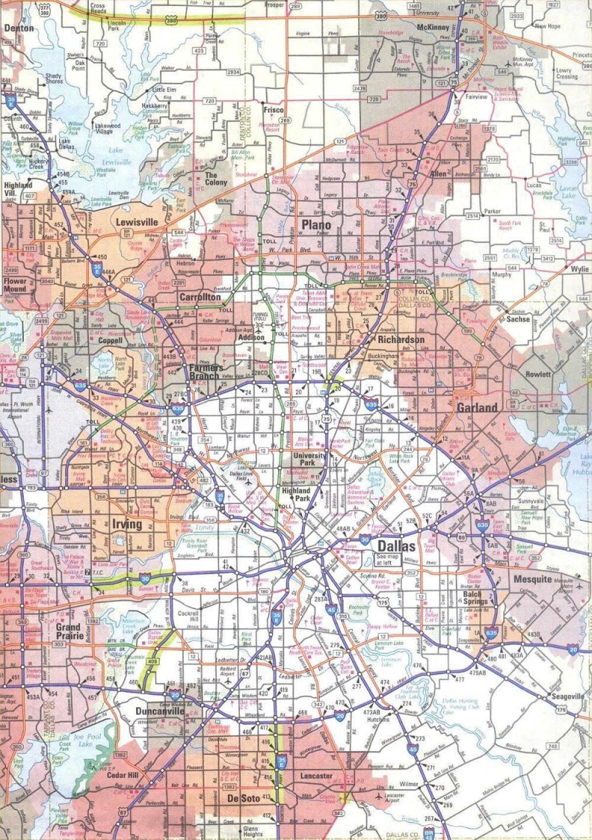 map of Dallas Texas area