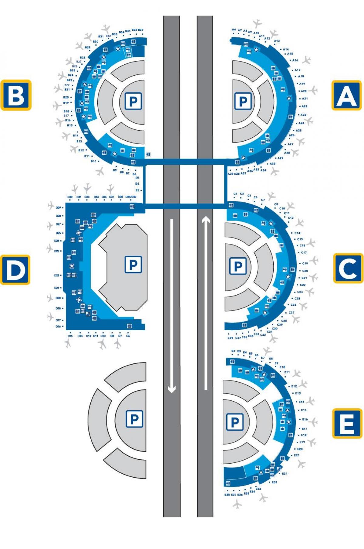 DFW airport terminal a map