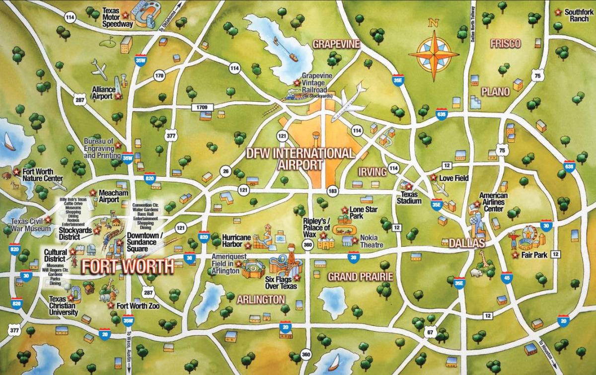 DFW city map