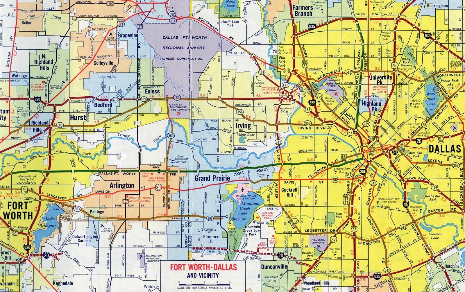 road map of dallas Dallas Road Map Map Of Roads Dallas Texas Usa road map of dallas