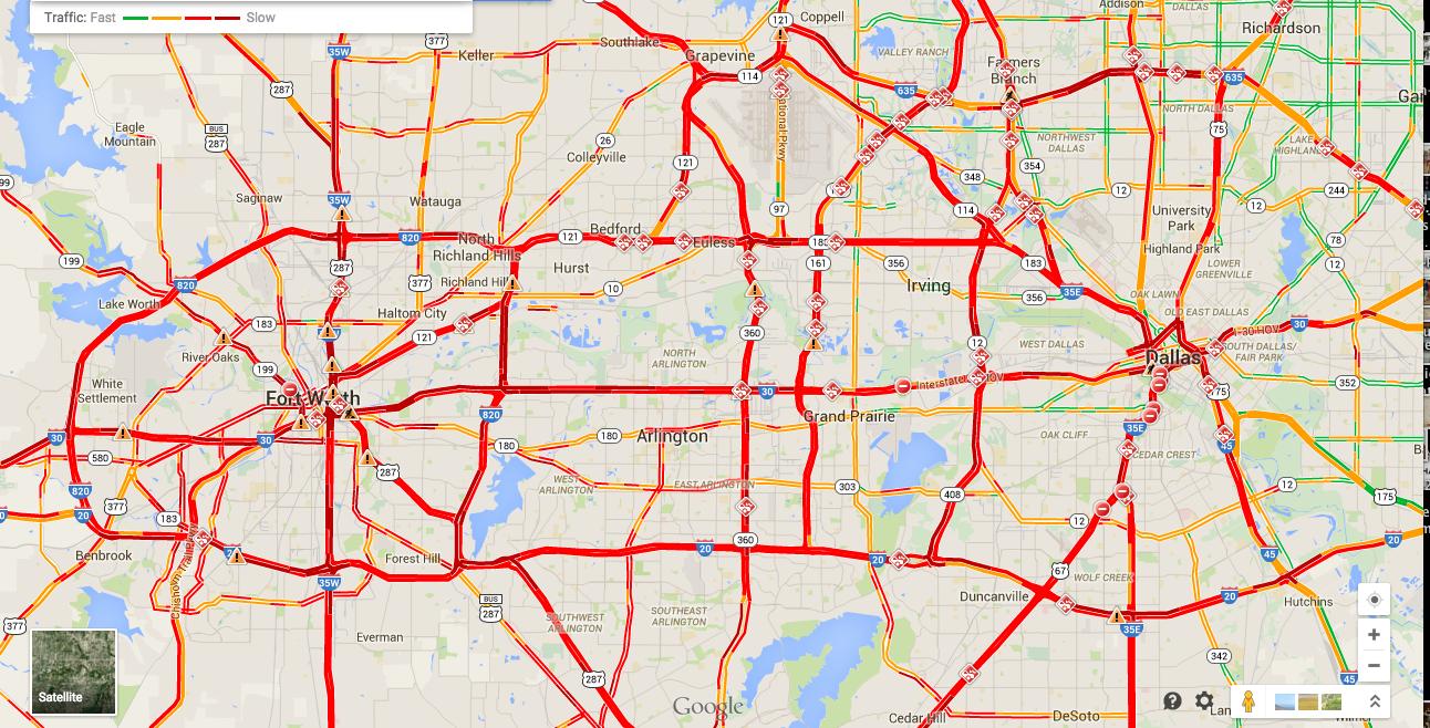 Dallas Fort Worth Traffic Map Dallas Traffic Map - Map Of Dallas Traffic (Texas - Usa)