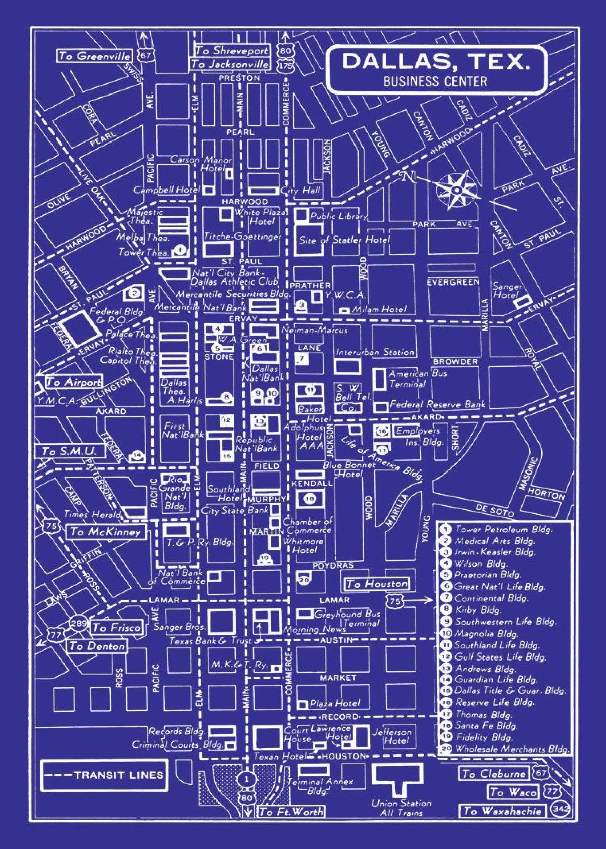 map of downtown Dallas