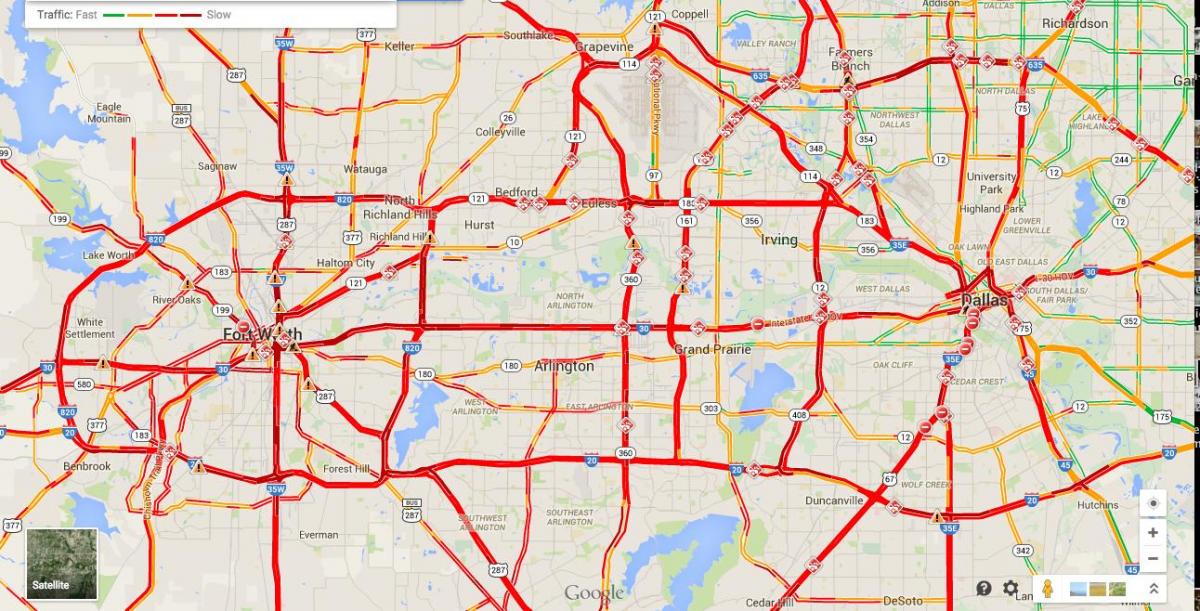 map of Dallas traffic