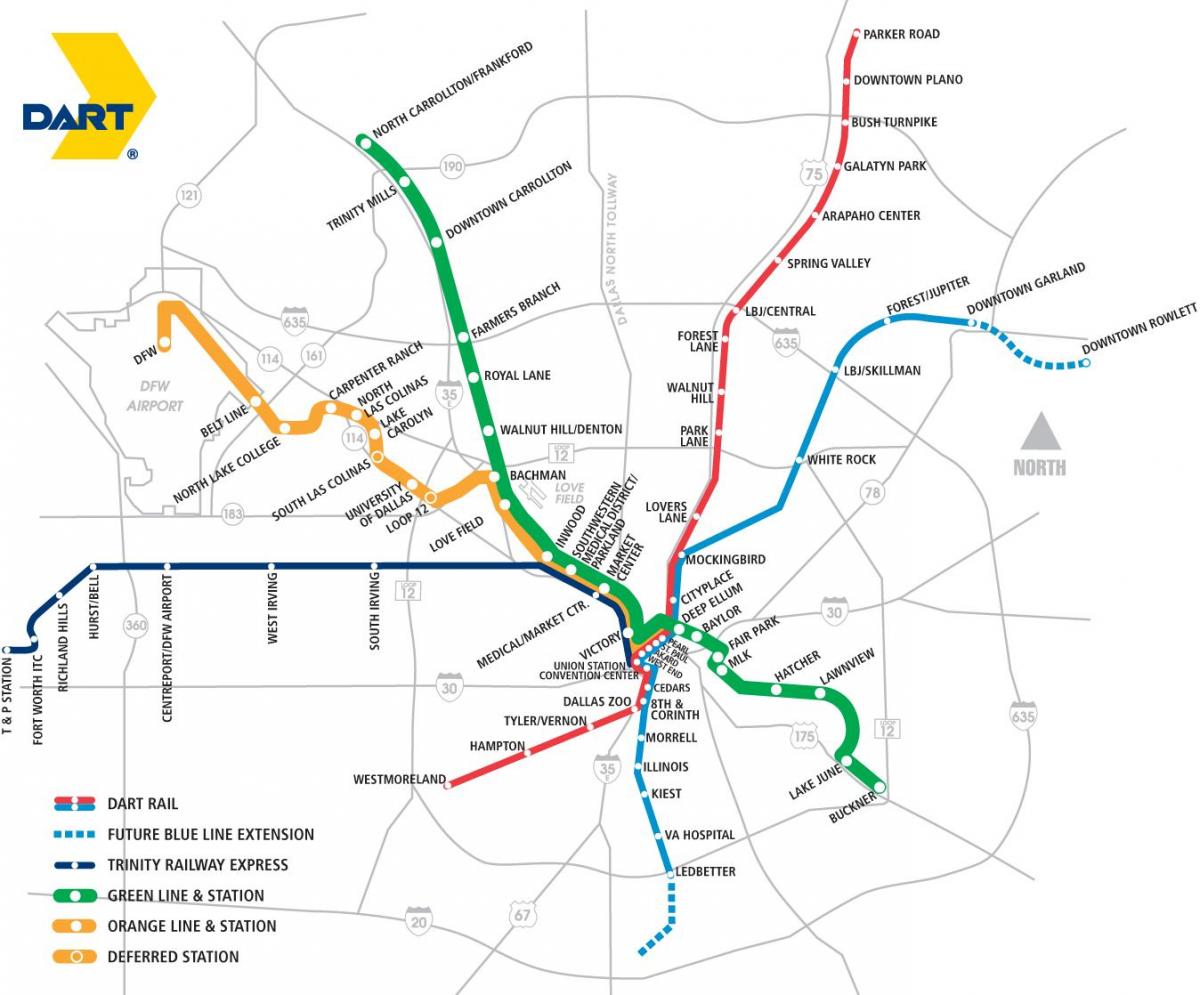 Dallas area rapid transit map
