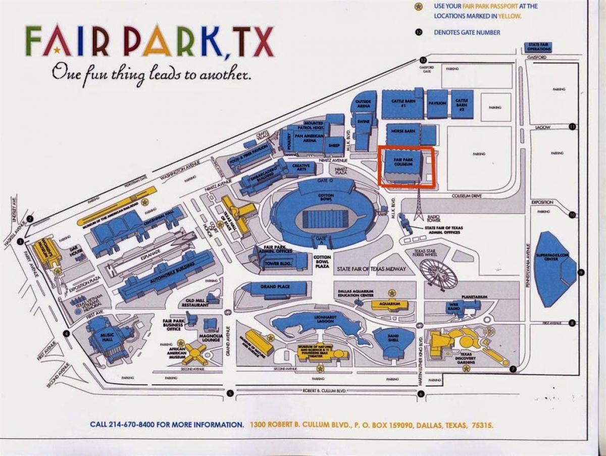 Fair Park parking map