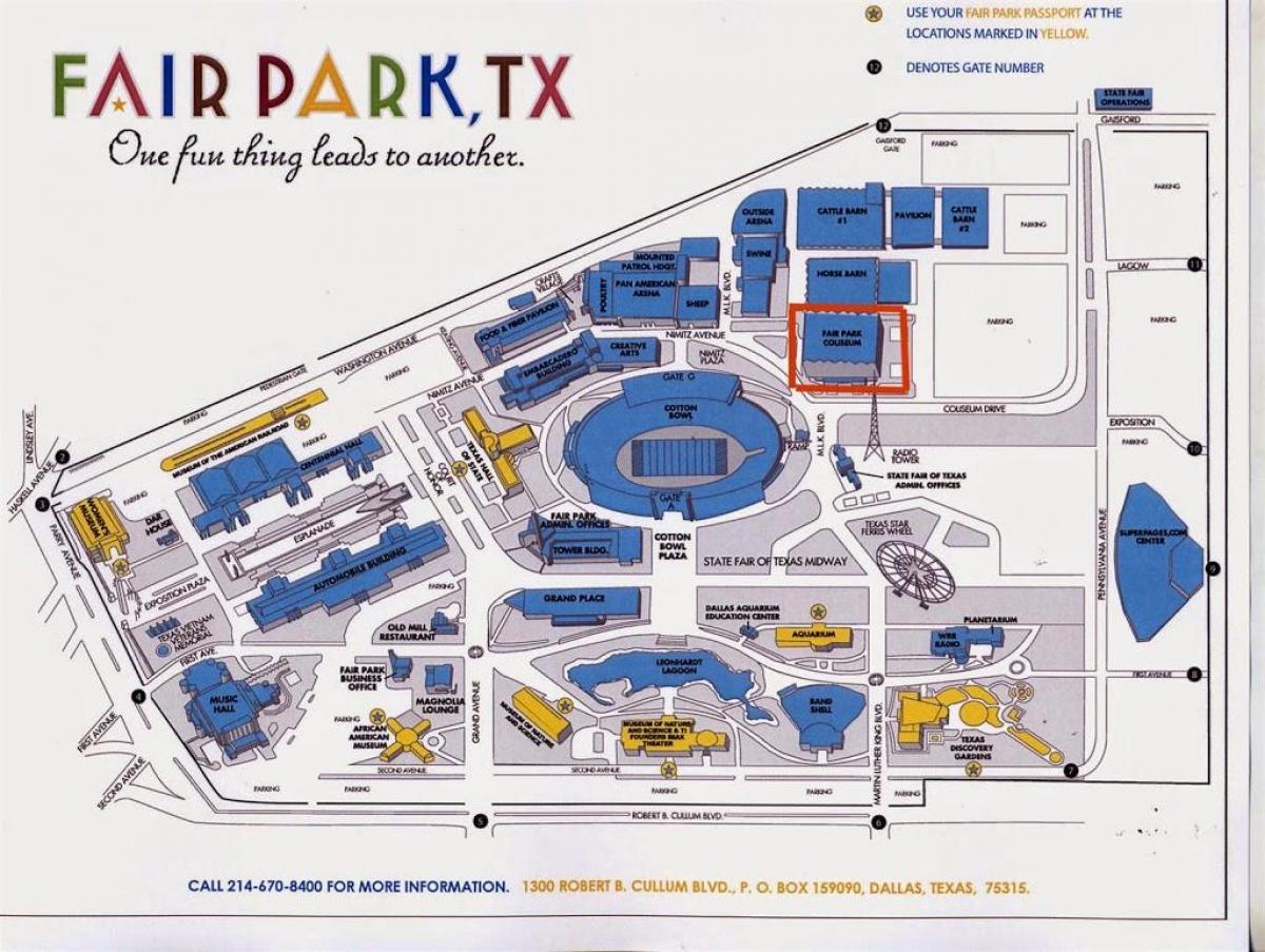 Dallas Fair Park Map Fair Park Dallas map   Fair Park parking map (Texas   USA)