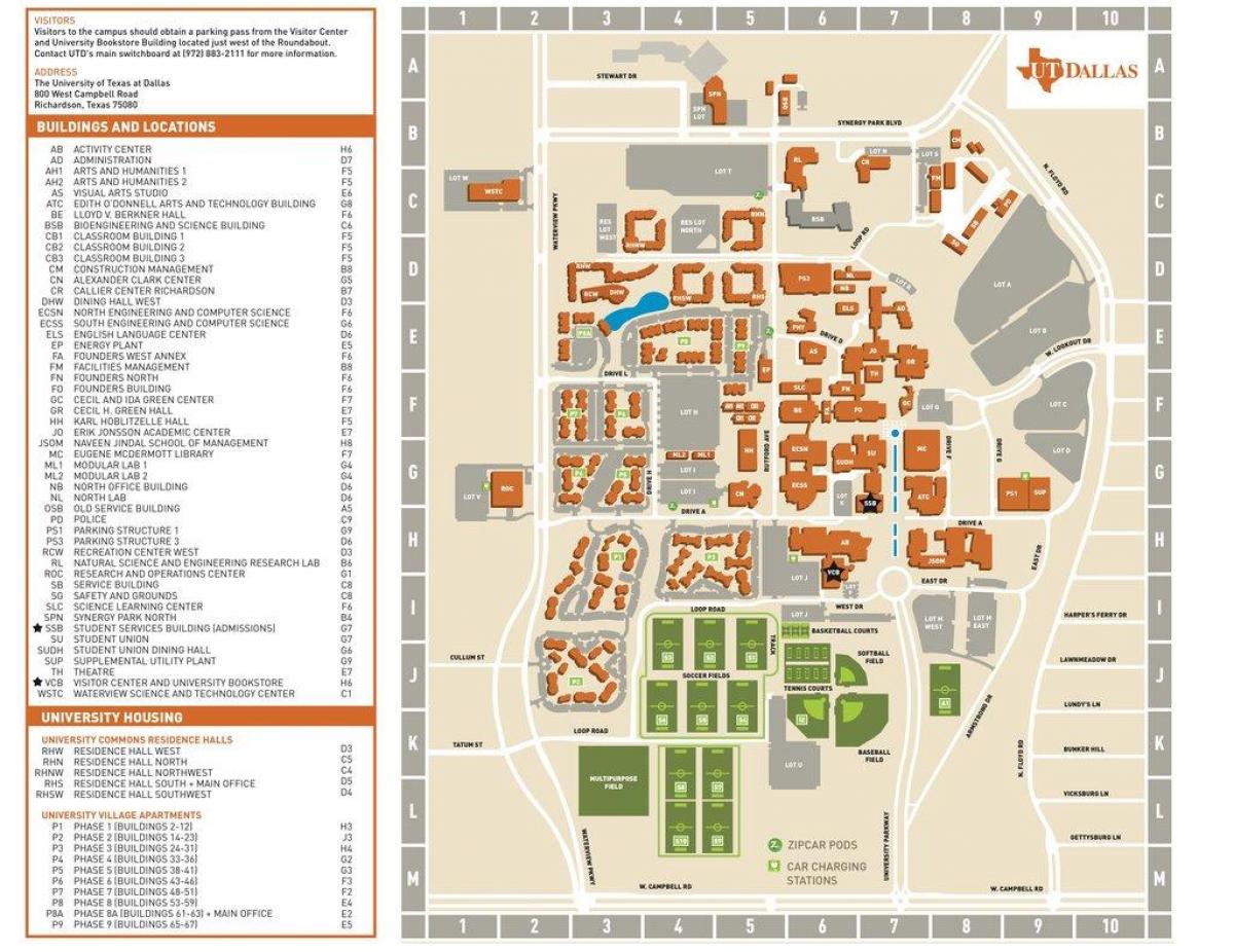 university of Texas Dallas map
